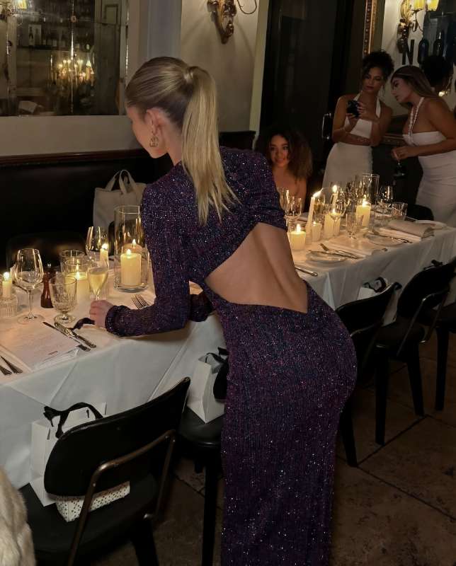 Purple Glitter Cut-Out Dress - Image 1